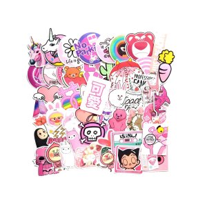 50 ks barevných samolepek na skateboard, snowboard, notebook, kytaru, ap., materiál vinyl, laminovaný povrch, odolné vůči vyblednutí, voděodolné. PINK STICKERS 50 ks barevných samolepek na skateboard, snowboard, notebook, kytaru, ap., materiál vinyl, laminovaný povrch, odolné vůči vyblednutí, voděodolné. PINK STICKERS