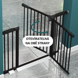 Kovová zábrana do interiéru, rozpětí šířky 97-104 cm, černá Kovová zábrana do interiéru, rozpětí šířky 97-104 cm, černá
