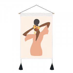 Tapiserie se střapci 35x50 cm, nástěnná dekorace PINK 3 Tapiserie se střapci 35x50 cm, nástěnná dekorace PINK 3