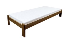 Dřevěná postel z masivu MAX 80x200, dub, rošt, matrace MEDICAL Dřevěná postel z masivu MAX 80x200, dub, rošt, matrace MEDICAL