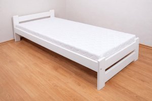 Postel z masivu EDA 80x200 cm, bílá, rošt, matrace Medical