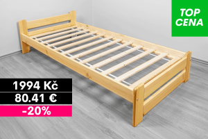 Postel z masivu EDA 90x200 cm, rošt zdarma Postel z masivu EDA 90x200 cm, rošt zdarma