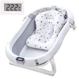 Dětská vanička PREMIUM, skládací, teploměr, lehátko, šedá Dětská vanička PREMIUM, skládací, teploměr, lehátko, šedá