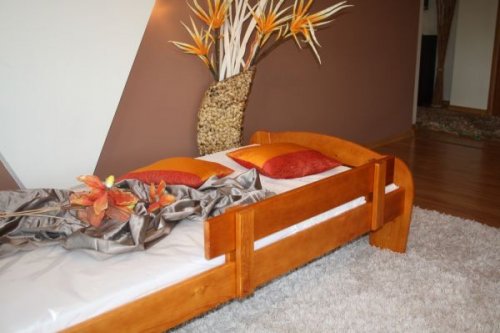 Dřevěná zábrana na postel, jednoduchá instalace, skladná, přenosná, délka 100 cm, odstín olše