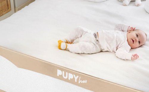 Bezpečnostní zábrana na postel PupyHou - béžová