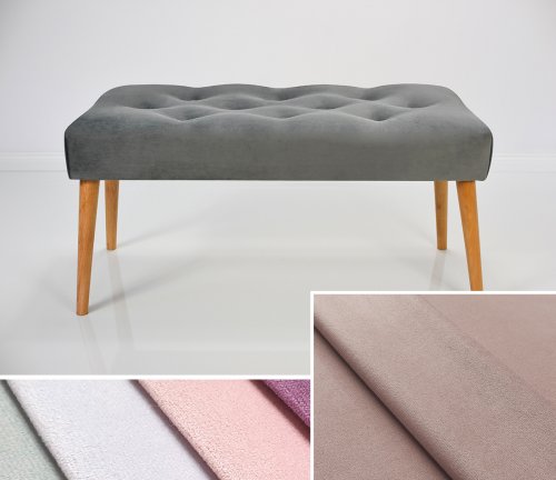 Čalouněná lavice DIANA 90x30x42 cm, barva světle růžová
