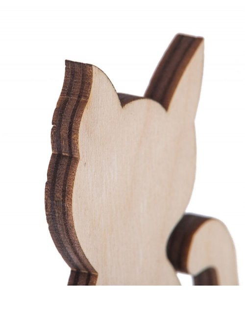 Dřevěná kočička na podstavci 10 cm