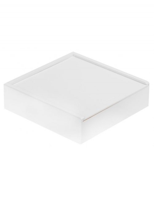 Dřevěný box na fotky a USB Flash disk, 19x19x5 cm, bílá