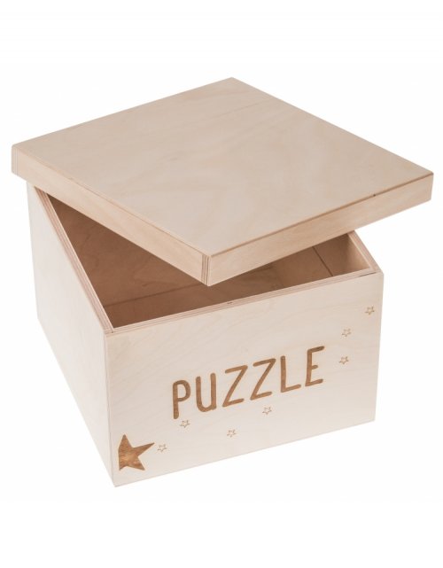 Dřevěný box na hračky PUZZLE, 25x25x20 cm