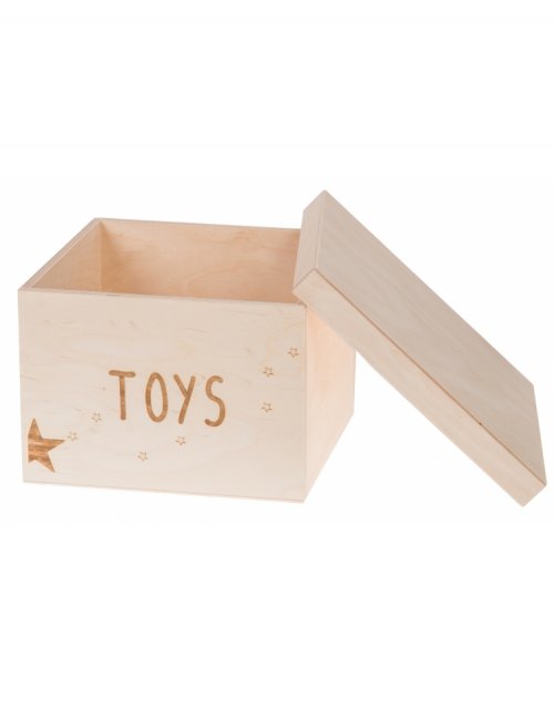 Dřevěný box na hračky TOYS, 20x20x15 cm