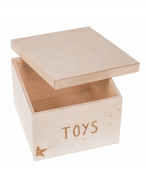 Dřevěný box na hračky TOYS, 20x20x15 cm