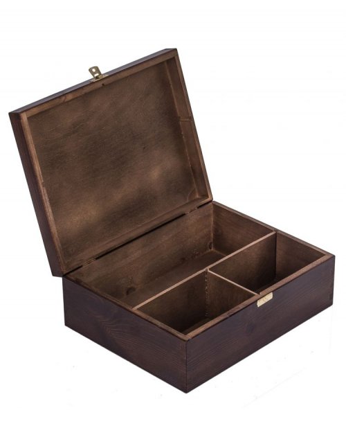 Dřevěný dárkový box na alkohol 30x23x11 cm, bronzový