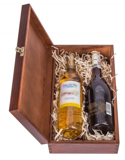Dřevěný dárkový box na alkohol 35x20x11 cm, ořechový