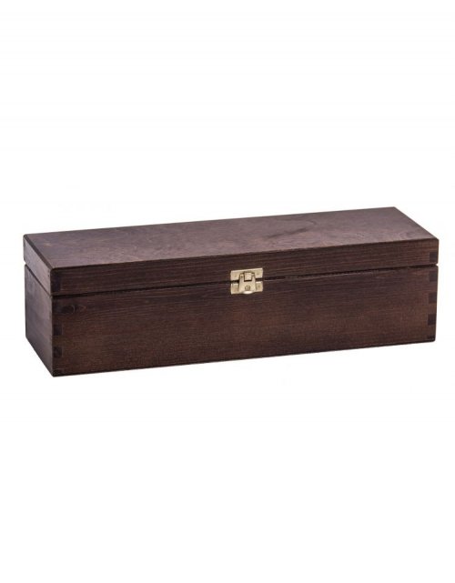 Dřevěný dárkový box na alkohol 36x11x10 cm, barva bronzová