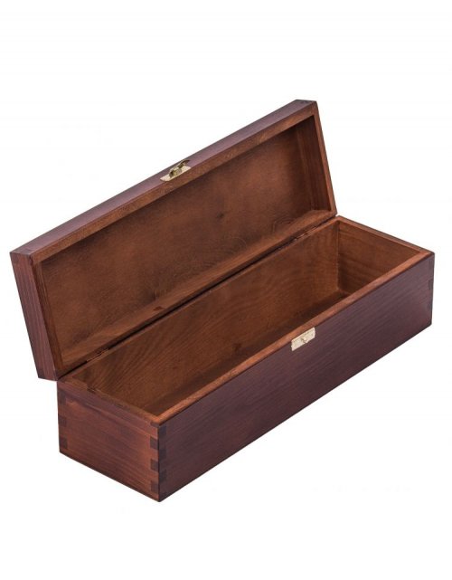 Dřevěný dárkový box na alkohol 36x11x10 cm, barva ořechová
