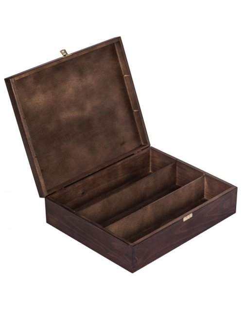 Dřevěný dárkový box na alkohol 36x30x10 cm, bronzový