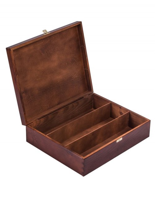 Dřevěný dárkový box na alkohol 36x30x10 cm, ořechový