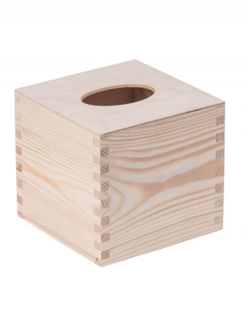 Dřevěný kryt na papírové kapesníky 14x14x13 cm, přírodní