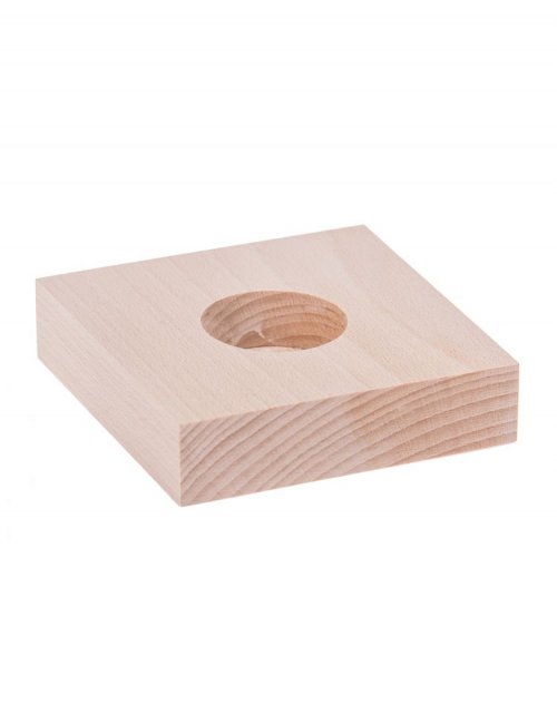 Dřevěný svícen 10x10x2 cm, bukové dřevo