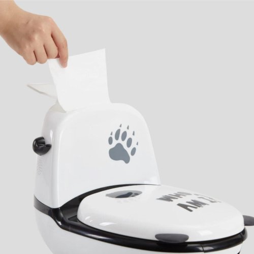 Interaktivní toaleta pro děti PANDA, zvuky splachování, vyjímatelná toaletní nádoba, hygienický, bezpečný, stabilní
