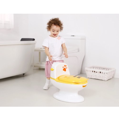 Interaktivní toaleta pro děti MÉĎA, zvuky splachování, vyjímatelná toaletní nádoba, hygienický, bezpečný, stabilní