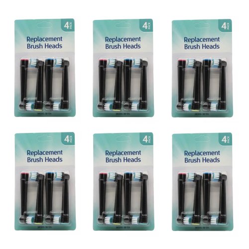 Náhradní hlavice na kartáčky Oral B - MEGA BALENÍ 24 kusů, černé