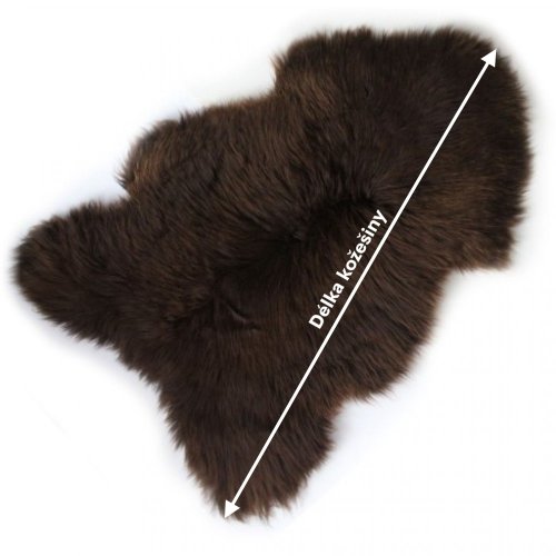 Ovčí kožešina hnědá, přírodní 101-120 cm
