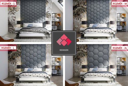 Panel čalouněný Hexagon 3 cm - 02