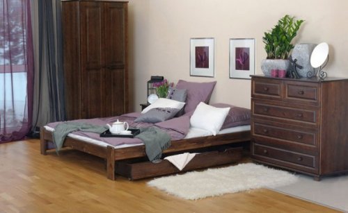 Postel Alex 140x200 cm + rošt ořech