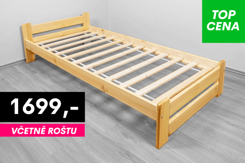 Postel z masivu Eda 80x200 cm + rošt