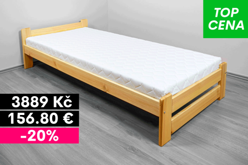 Postel z masivu EDA 80x200 cm, rošt, matrace Medical