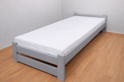 Postel z masivu EDA 80x200 cm, šedá, rošt, matrace Medical