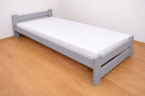 Postel z masivu EDA 80x200 cm, šedá, rošt, matrace Vital