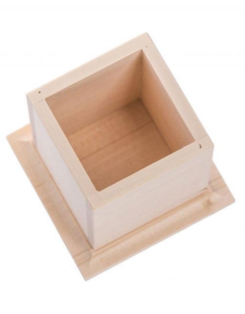 Praktický dřevěný stojánek na příbory 8x8x10 cm