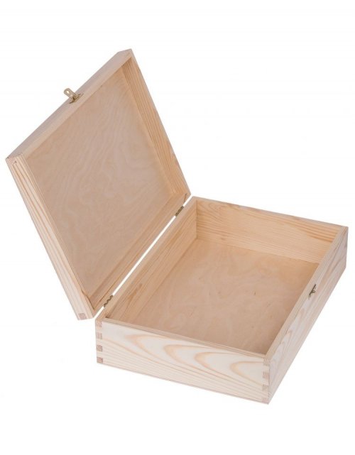 Přírodní dřevěná dárková krabička 35x25x10 cm