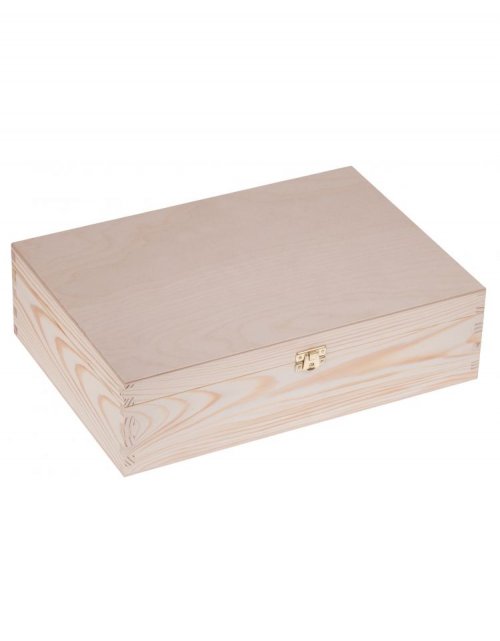 Přírodní dřevěná dárková krabička 35x25x10 cm