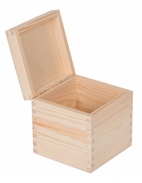 Přírodní dřevěná krabička 13x13x13,5 cm