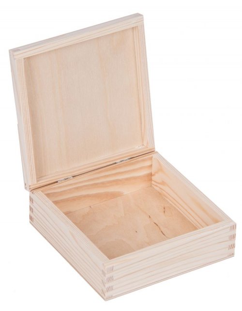 Přírodní dřevěná krabička 15x15x6 cm