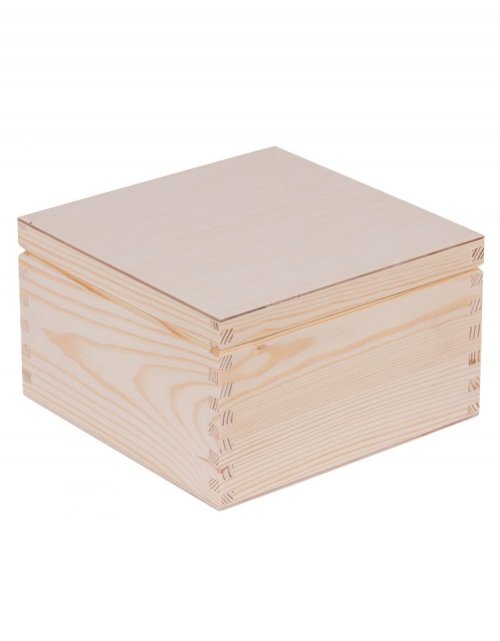 Přírodní dřevěná krabička 20x20x13 cm