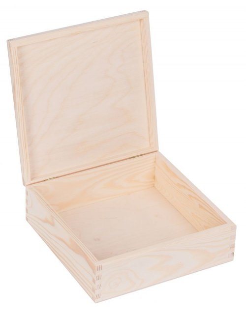 Přírodní dřevěná krabička 22x22x8 cm