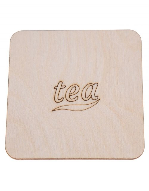 Servírovací podtácek 10x10 cm, gravírovaný nápis Tea