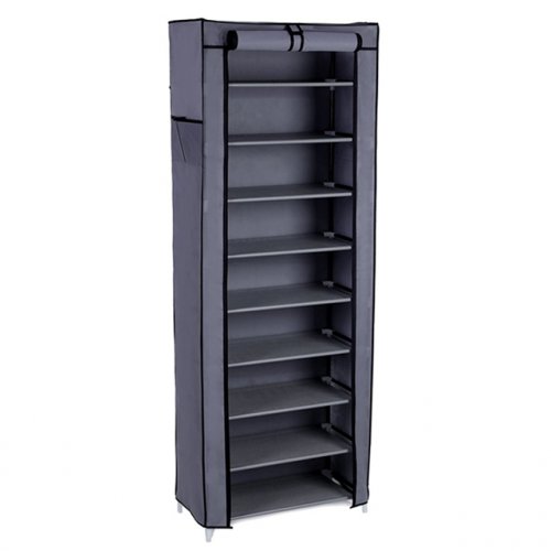 Skříň, organizér na obuv, botník 160 cm, šedá