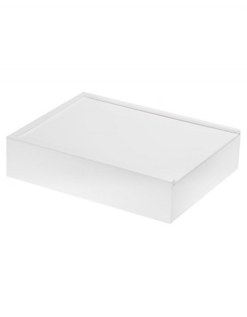 Víceúčelový dřevěný box 27x21x6 cm, barva bílá