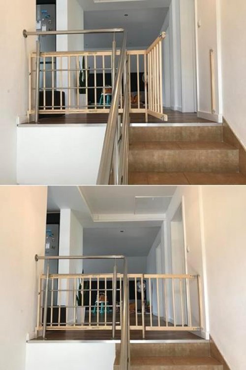 Bezpečnostní zábrana dveře - schody 102-172 cm, výška 82 cm