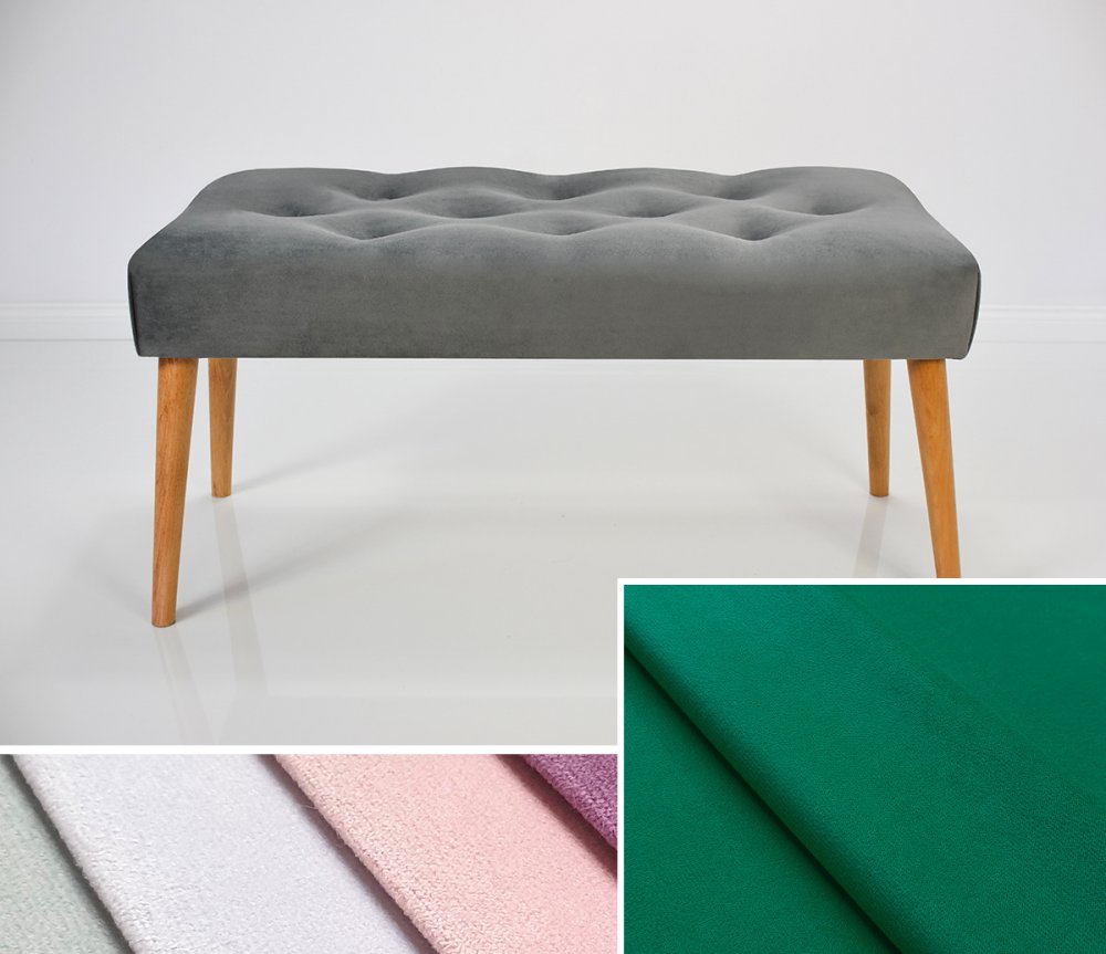 Čalouněná lavice DIANA 110x30x42 cm, barva lahvově zelená