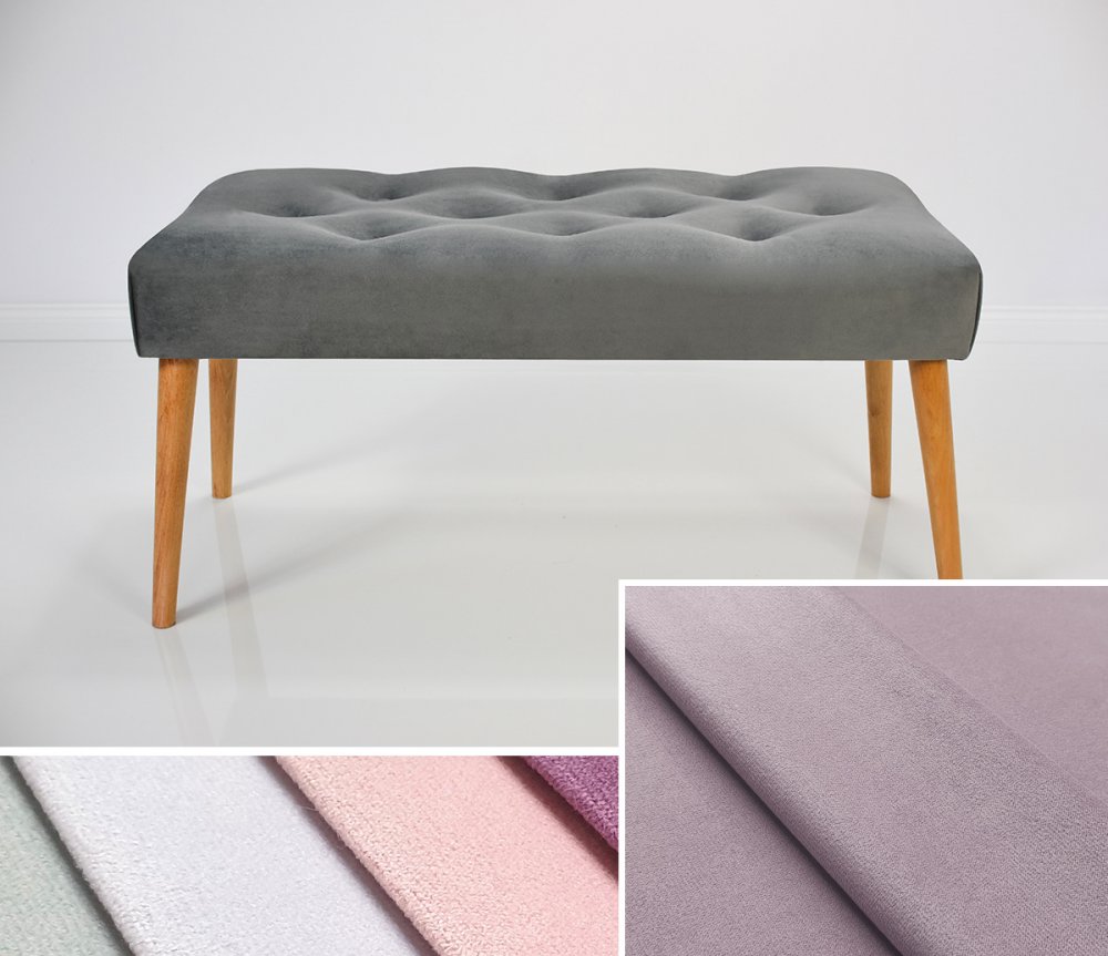 Čalouněná lavice DIANA 90x30x42 cm, barva levandulová