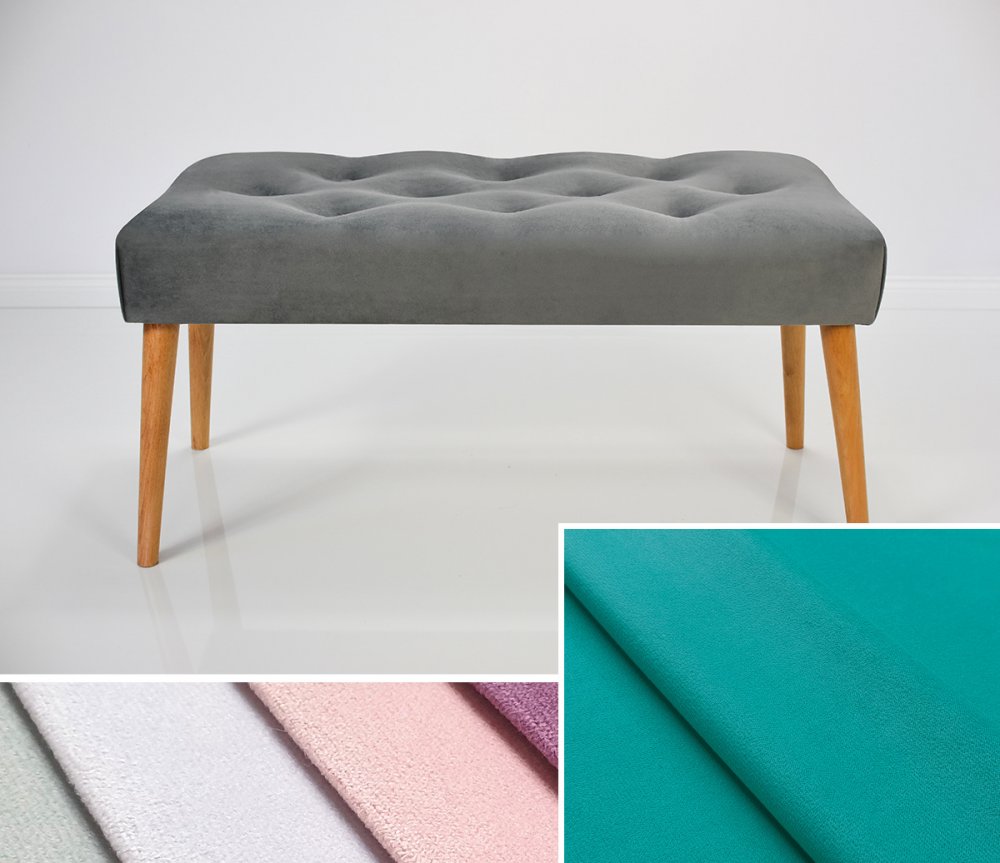 Čalouněná lavice DIANA 90x30x42 cm, barva zelenomodrá