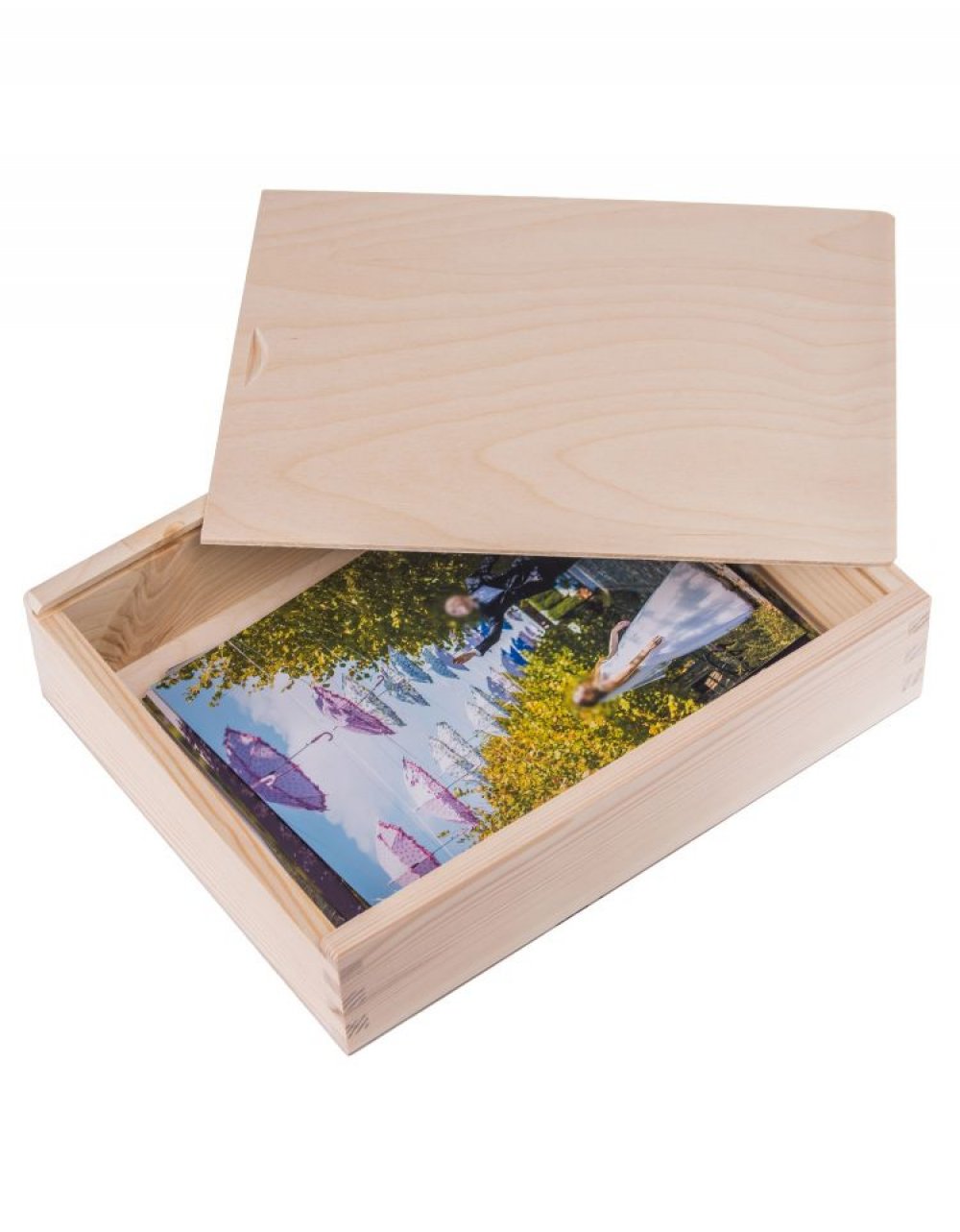 Dřevěný box na fotky 27x21x6 cm