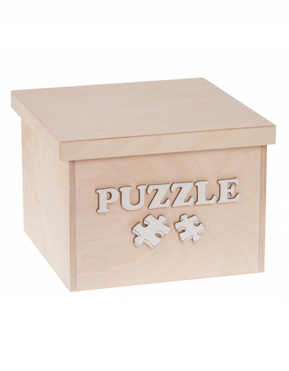 Dřevěný box na hračky PUZZLE bílé, 25x25x20 cm Dřevěný box na hračky PUZZLE bílé, 25x25x20 cm
