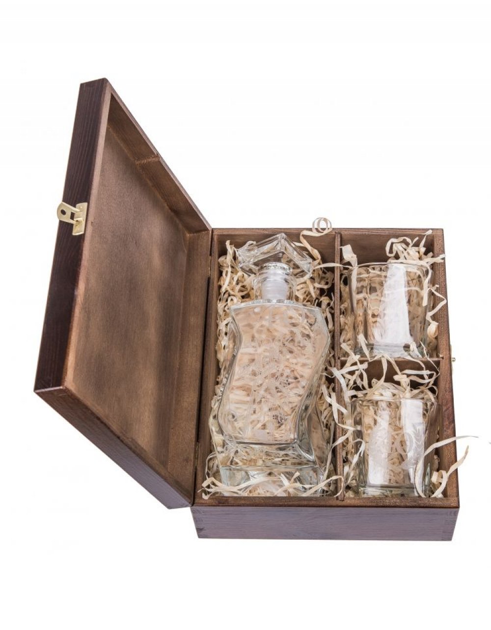 Dřevěný dárkový box na alkohol 30x23x11 cm, bronzový